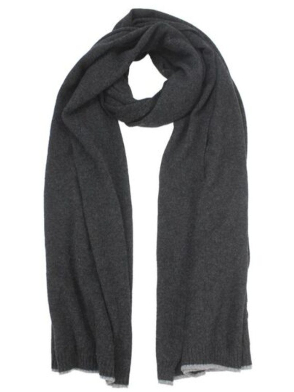 Theory Dark Charcoal Soft Cashmere Cozy Scarf Unisex